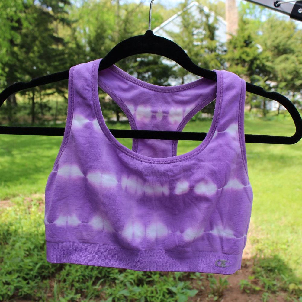 Champion Sports Bra Purple Tie Dye Medium Leisure